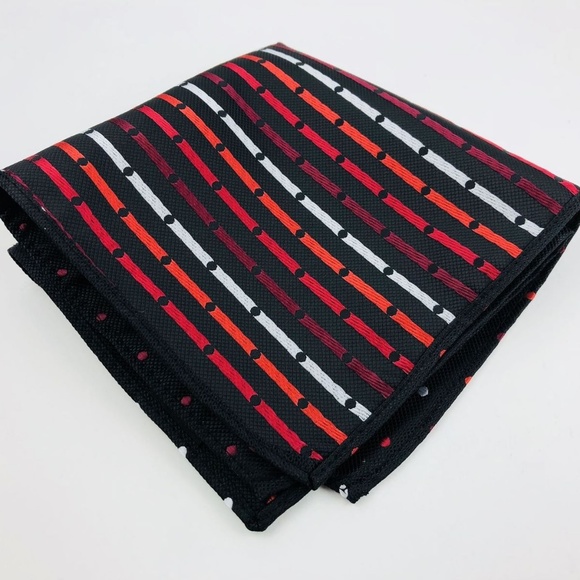 Pocket Square 100% Silk Black with Dot Pattern - Picture 2 of 5